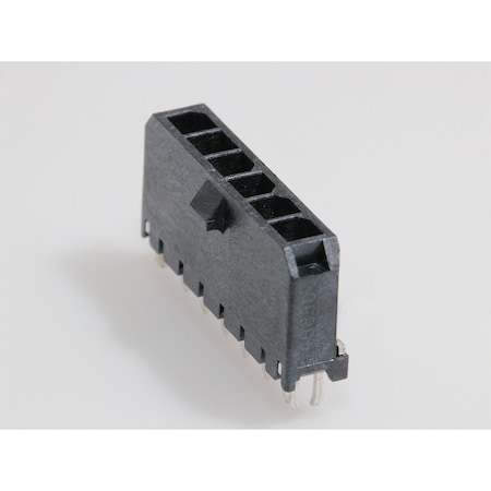 Molex Board Connector, 6 Contact(S), 1 Row(S), Male, Straight, 0.118 Inch Pitch, Solder Terminal, Black 436500619